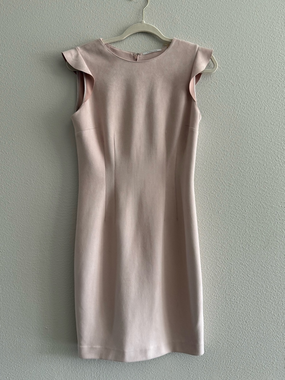 Tahari ASL Blush Pink Flutter Sleeve Sheath Dress Career Cocktail Size 8